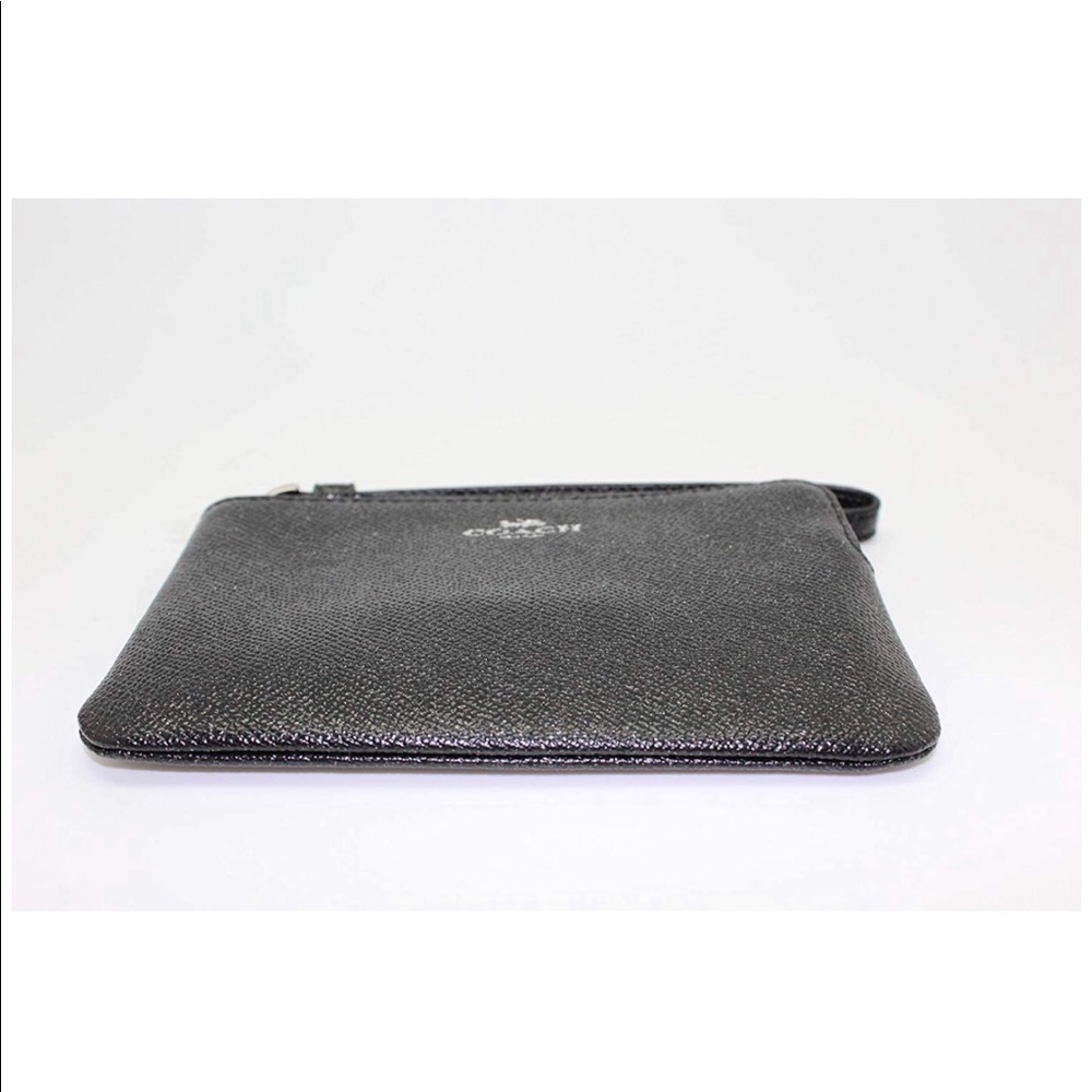 Coach Leather Glitter Corner Zip Wristlet - Picture 8 of 8